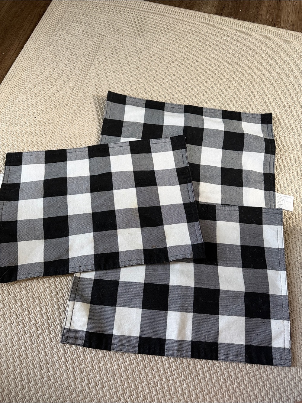 Hobby Lobby Black and White Buffalo Check Placemats - Set of 3